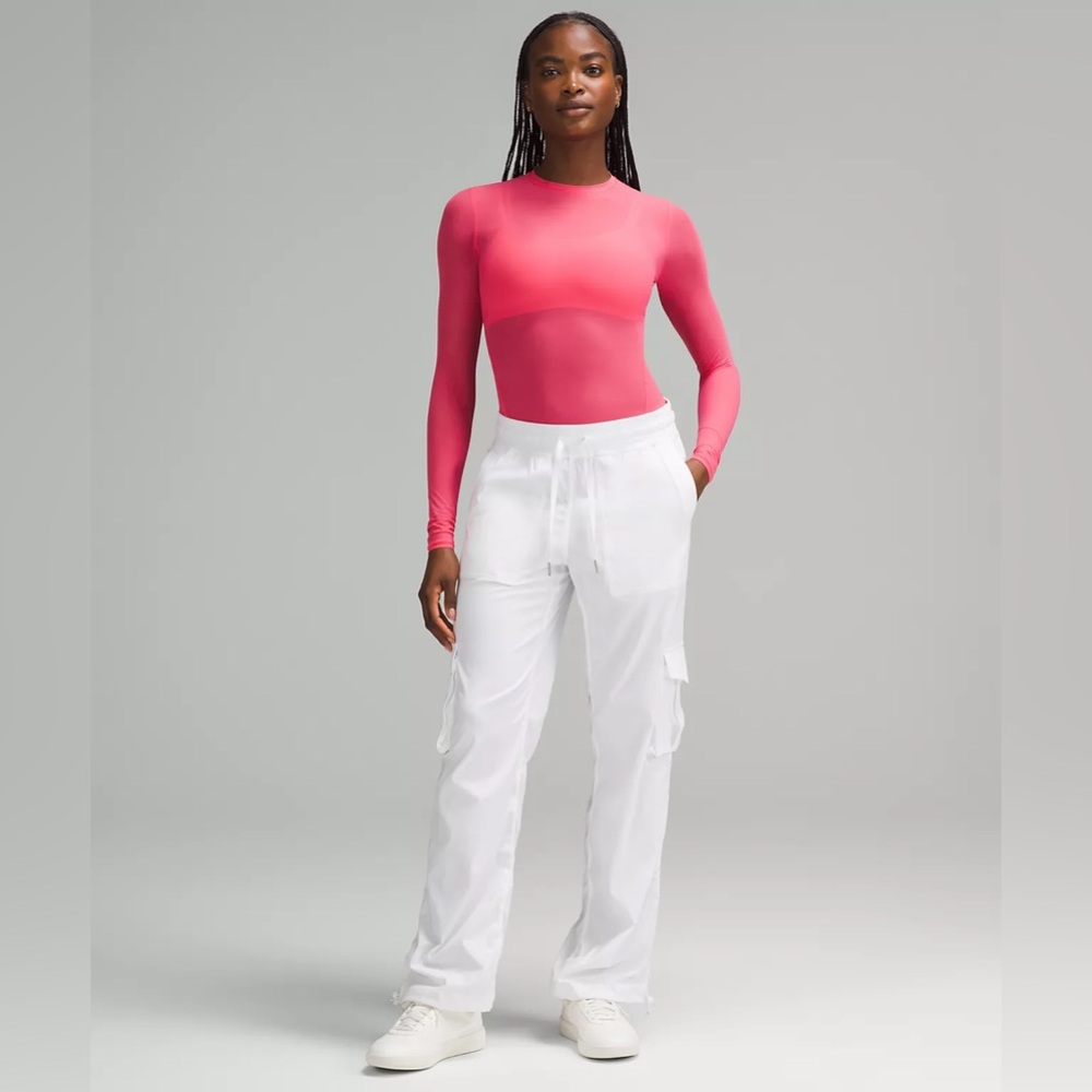 Lululemon Nulu Mesh Long-Sleeve Crewneck Bodysuit size S (Glaze Pink)